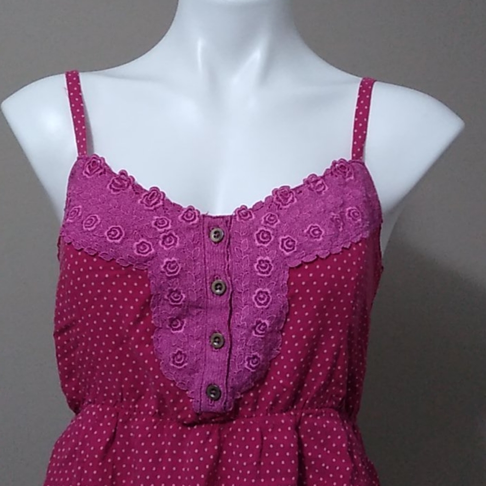Free People pink polka dot baby doll dress small - Picture 2 of 13